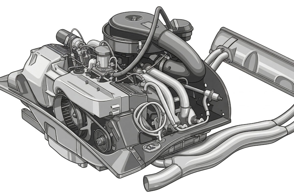 Drawing of the 1970 Porsche 914 Engine