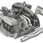 Drawing of the 1970 Porsche 914 Engine