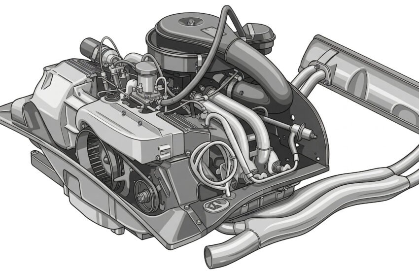 Drawing of the 1970 Porsche 914 Engine