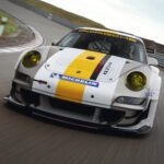 2011 Porsche 911 GT3 RSR on track front view