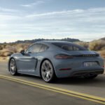 2017 Porsche 718 Cayman on the road, rear view