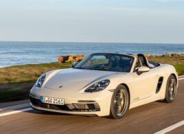 2021 Porsche 718 Boxster GTS on the road front