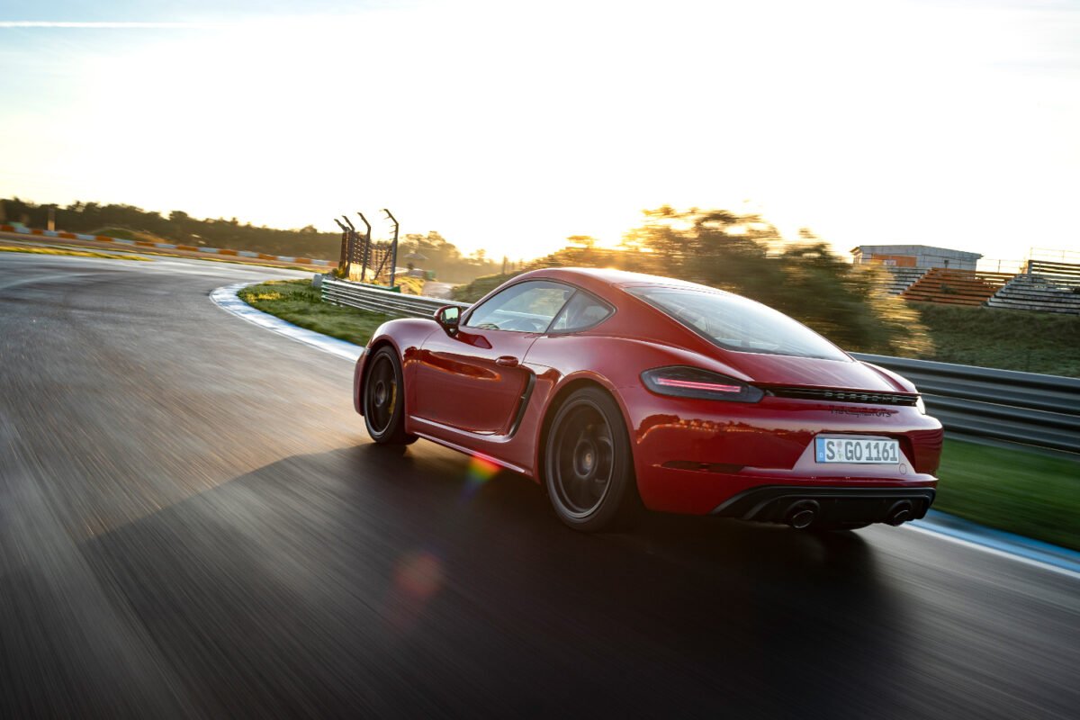 2021 Porsche 718 Cayman GTS 4.0 on a race track