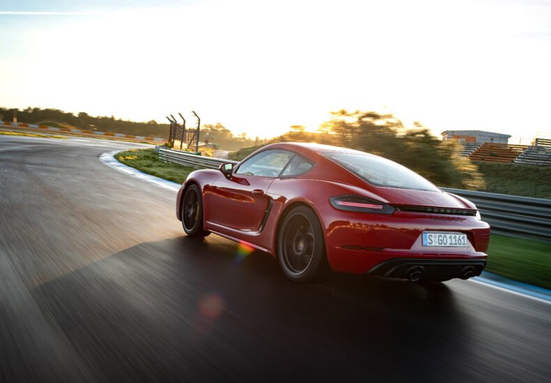 2021 Porsche 718 Cayman GTS 4.0 on a race track