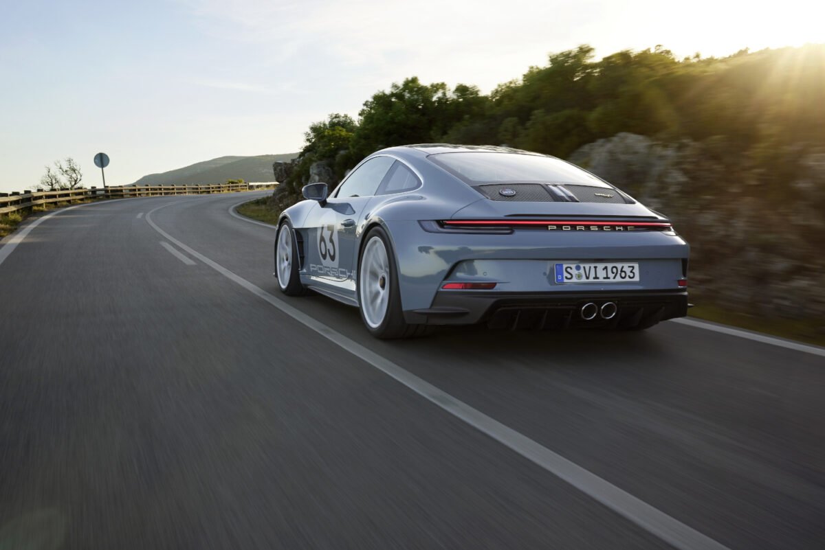 2024 Porsche 911 ST on the road rear