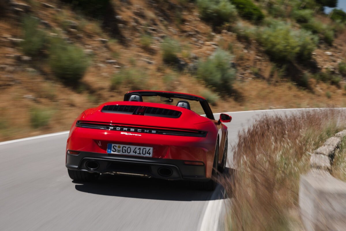 2025 Porsche 911 Carrera Cabriolet on the road