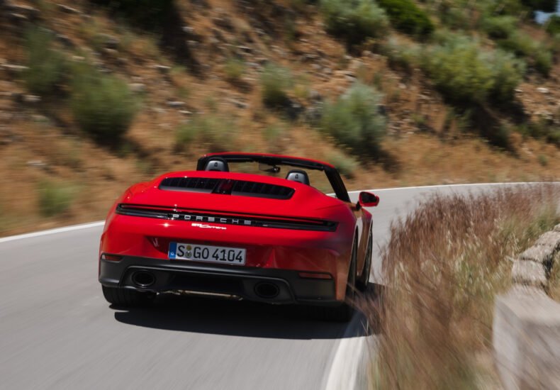 2025 Porsche 911 Carrera Cabriolet on the road
