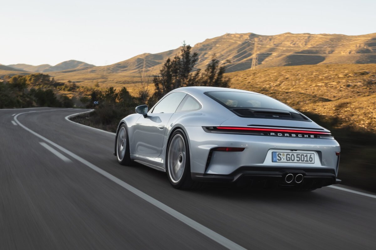 2025 Porsche 911 GT3 Touring Package on the road rear view