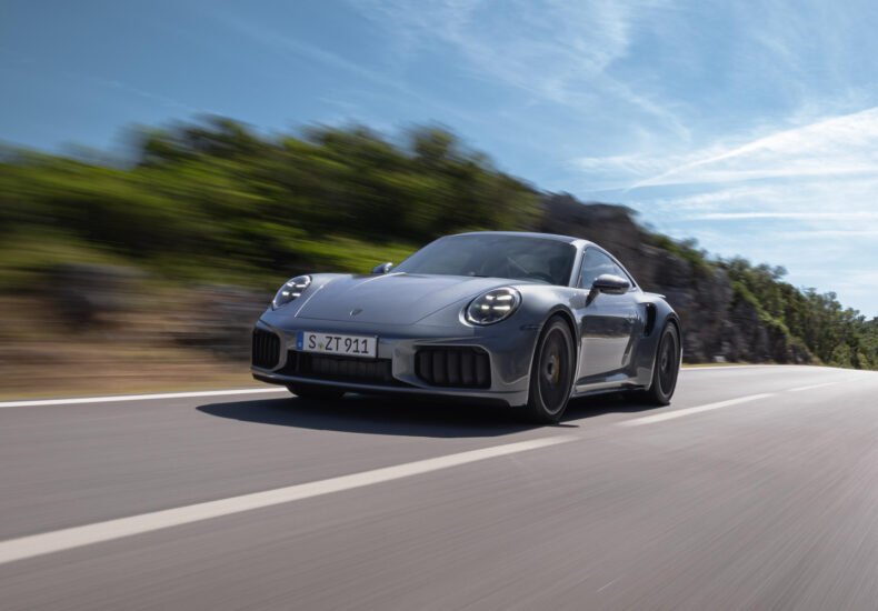 2026 Porsche 911 Turbo S on the road front view