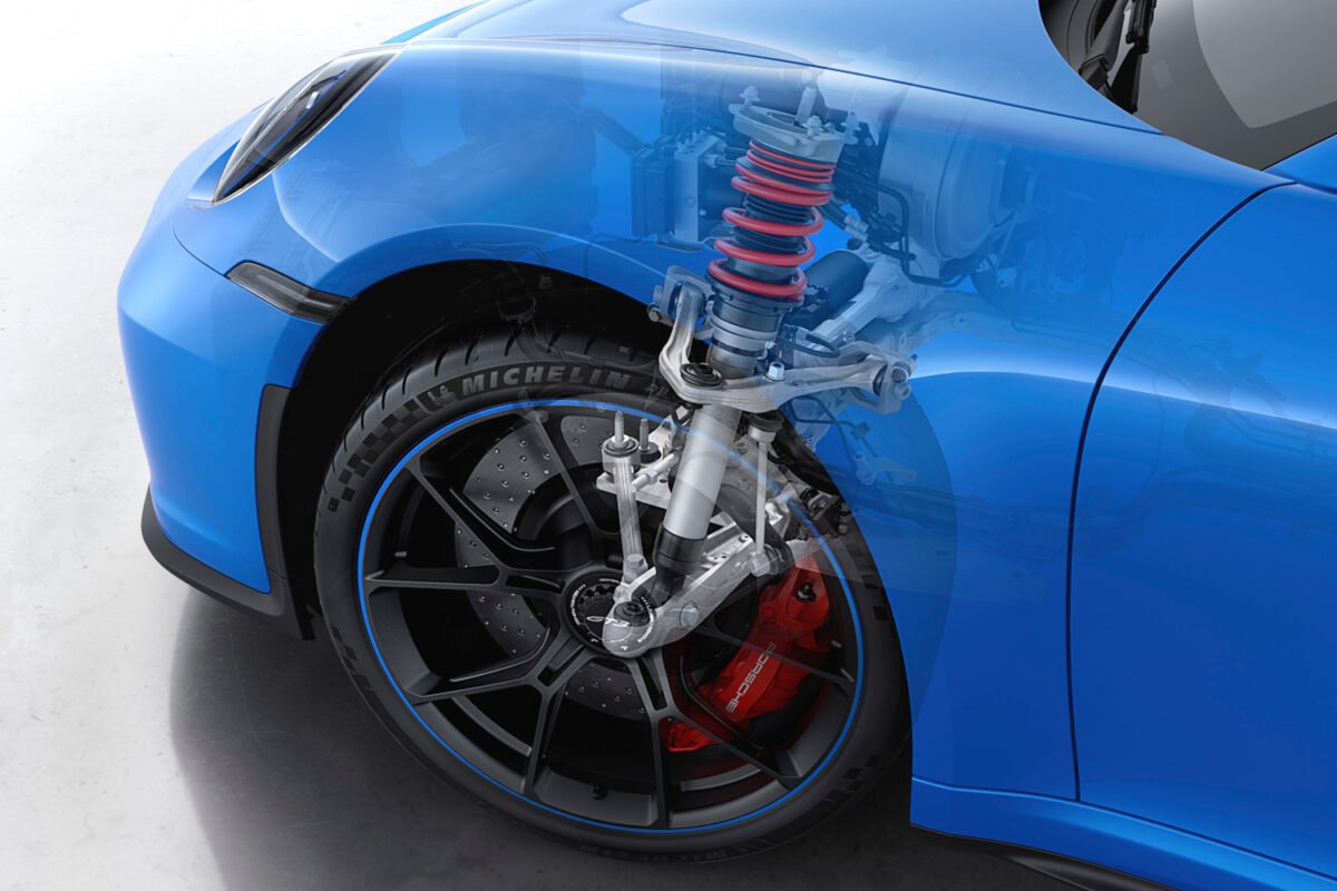 Porsche 911 GT3 with double wishbone front suspension