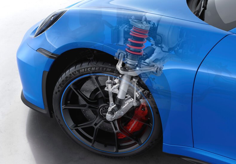 Porsche 911 GT3 with double wishbone front suspension
